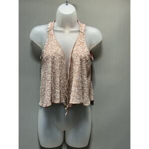 Beautees Cardigan Vest Coral Brick Girls Size X-Large Cropped Dress Boho